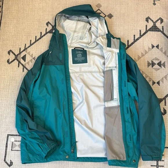 L.L. Bean Trail Model Rain Jacket Green XL - Picture 3 of 6